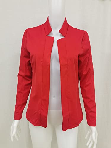 Womens Casual Fashion Blazer Jackets Open Front Lightweight Mock Neck Long Sleeve Work Office Manager Suits Jackets4