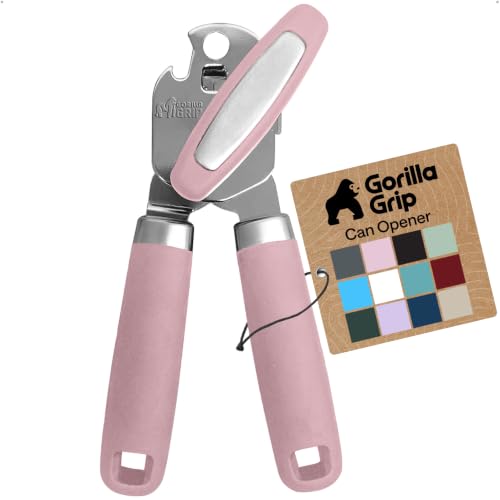 GORILLA GRIP Original Model Stainless Steel Manual Can Opener, Pink