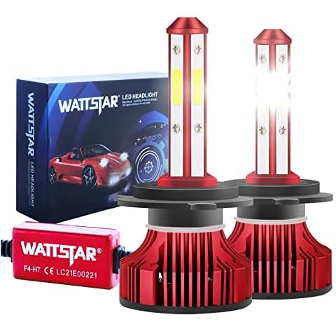 wattstar H7 14000LM LED Headlight Bulbs with Cooling Fan, Low/High Perfect Beam, DOB1430 Chips, 34W Per Bulb, 6500K Pure White, Pack of 2 … Cover