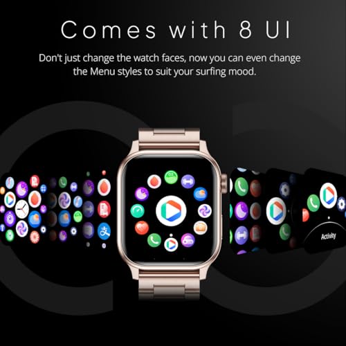 Image of Fire-Boltt Rise Luxe Bluetooth Calling Smart Watch, 1.85 inchHD Display,AI Outfit Watch Face, 2 Looks in 1 Watch, Extra Straps at ₹99, 120+ Sports Modes, Metal Smartwatch for Men & Women (Rose Gold)