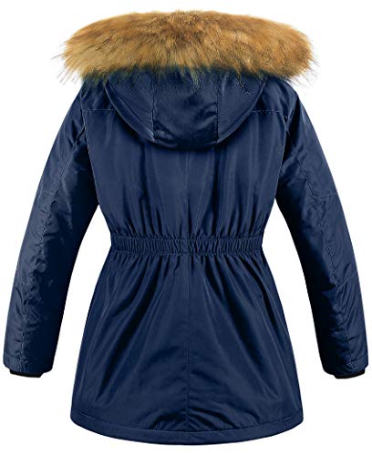 Image of CREATMO US Girl's Long Winter Warm Parka Sherpa Trimmed Collar Puffer Ski Jacket Coat