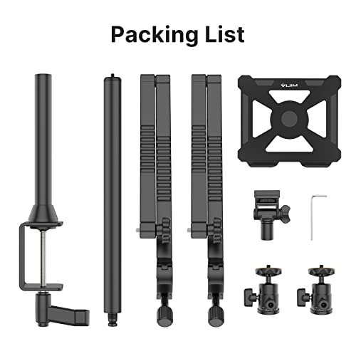 JUSMO LS22 Desk Camera Mount, Desktop Overhead Camera Stand Aluminum