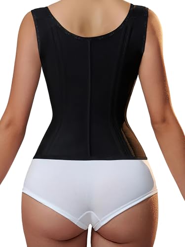 YIANNA Waist Trainer for Women Tummy Control Sports, Workout Hourglass Vest Waist Cincher with Adjustable Shoulder Strap2