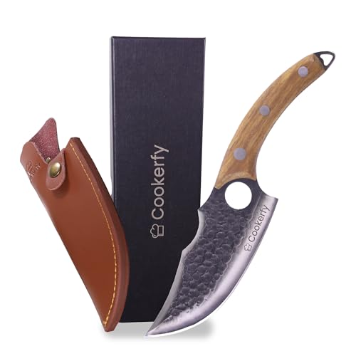 Cookerfy Messer Set – Japanisches Messer mit 15.5 cm Carbon-Klinge, Ergonomischer Rosenholzgriff, Küchenmesser für Outdoor & Küche, Mit...