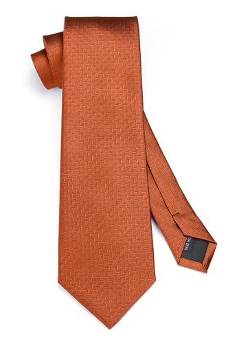 Image of HISDERN Ties for Men Solid Houndstooth Neckties Handkerchief Formal Business Tie & Pocket Square Set Wedding Party