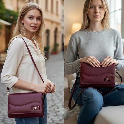 Image of ALSU Women's Sling Bag | Cross body bag| Side bag| Credit car slots| zipper pockets| detachable straps| adjustable straps| daily use| phone pockets