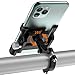 Handyhalterung Fahrrad Aluminium Handyhalter fürs Fahrrad Moto 360° Drehbarer, Anti Shake Fahrradhalterung Handy Universal für Scooter Motorrad Fahrrad Handy Halter Für 4-6,5 Zoll Smartphone (Schwarz)