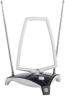One For All Amplified Indoor Digital TV Aerial - Ready to receive Freeview and Analogue TV Signals within a range of 9 miles  Full HD Ready - HDTV Antenna  UHF/VHF  silver  SV9360