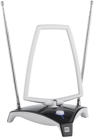 One For All Amplified Indoor Digital TV Aerial - Ready to receive Freeview and Analogue TV Signals within a range of 9 miles  Full HD Ready - HDTV Antenna  UHF/VHF  silver  SV9360