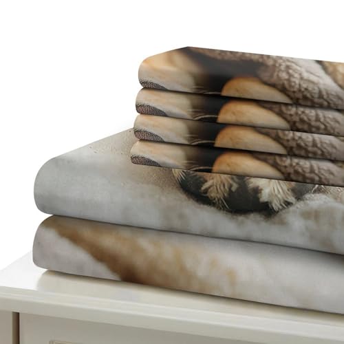 Parure de lit imprimé 3D chien en microfibre premium ultra douce 135x200