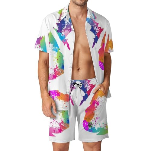 Ensemble Chemise Hawaïenne Homme pour Vos Vacances d'Été, Short et Pantalon de Plage Look S