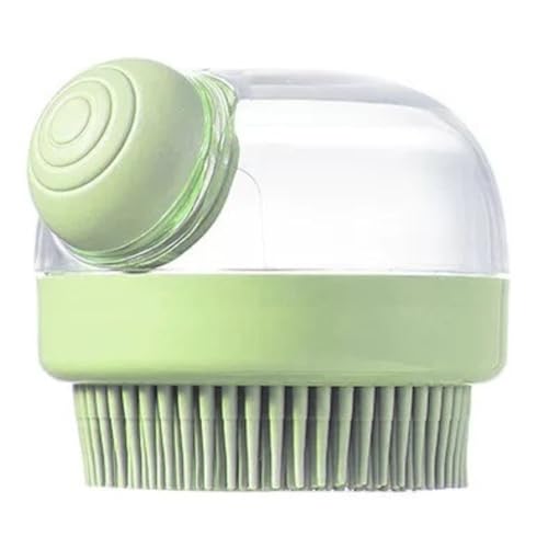 Vlwm シリカゲルマッサージブラシ頭皮洗浄ブラシ洗髪髪髪神器液入り入浴ブラシシャンプー (グリーン)