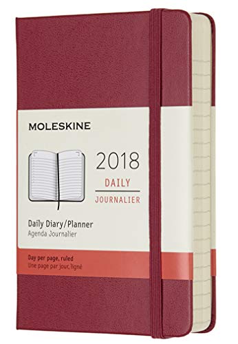 Moleskine 12 Month Daily Planner, Pocket, Berry Rose, Hard Cover (3.5 x 5.5)