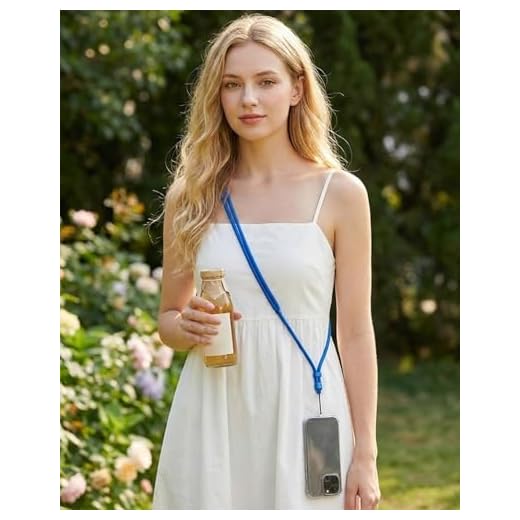 2-in-1 Phone Lanyard Wrist Strap Kit, Universal Adjustable Phone Strap Crossbody, Neck Lanyard for Smartphone Blue LCC2454-02
