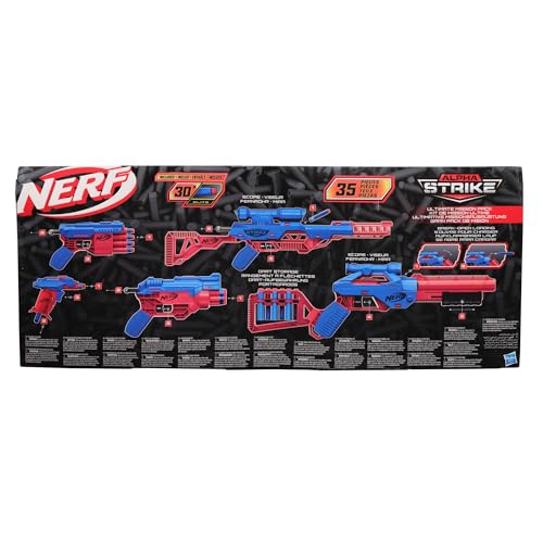 Nerf 35-Piece Alpha Strike Ultimate Mission Pack, 5 Blasters, 30 Elite Darts, for Kids, Teens, Adults,Multicolor