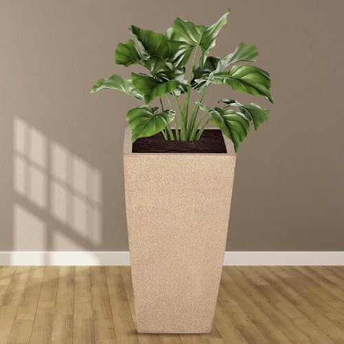 Image of Plastic Planter Pot Gamla 12Inch | 18 Inch | 24 Inch Color White | Black |Beige, 18 Inch (Plant Not Included)