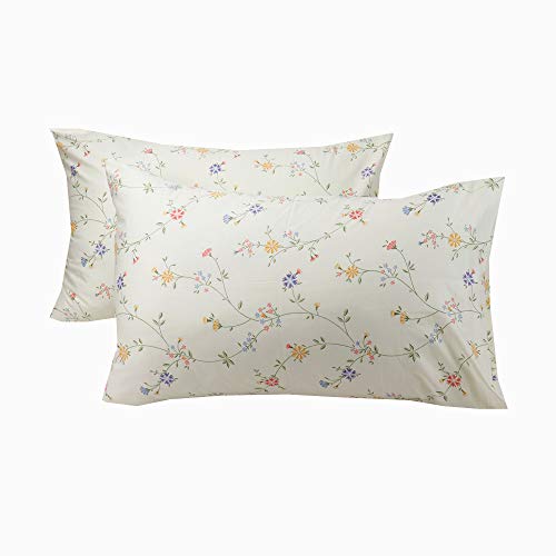 Pillowcase Protectors Standard Size, 100% Cotton 600 Thread Count Queen Pillow Cover Set of 2