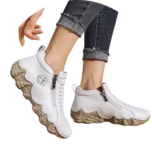 Chaussures pieds nus en cuir femme mocassins larges pour l'automne et l'hiver
