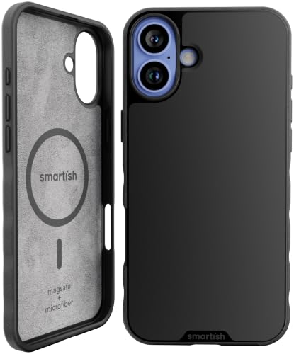 Coque iPhone 16 Plus Smartish Gripmunk aimantée au fini noir élégant