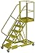 Tri-Arc UCS500620242 U-Design Supported 6-Step, 20-Inch Cantilever Industrial & Warehouse Rolling Ladder with Grip Strut Tread