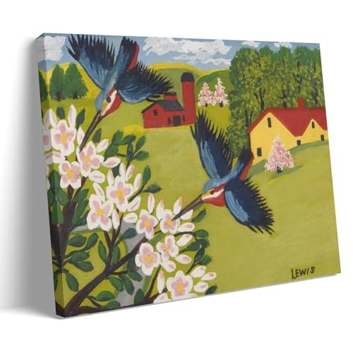 Maud Lewis pommiers en fleurs art mural poétique pour illuminer votre foyer