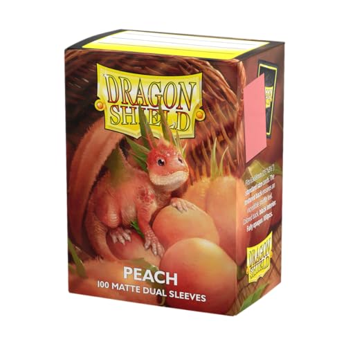 Arcane Tinmen, Dragon Shield, Fundas de mangas mate dobles Peach, AT-15053, Fundas para cartas MTG son suaves y resistentes, compatibles con cartas Pokemon, Magic The Gathering, Fresh Blood y Digimon,