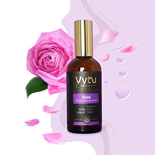 Vytu Organics Usda Certified Rose Water From Rosa Damascena, Facial Toner, 3.4 Fl.oz. #TOP1