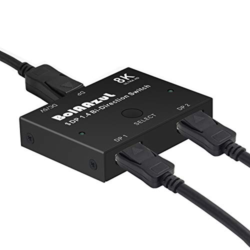 Displayport Switch Bi-Directional DP 1.4 Switcher, BolAAzuL 8K@30Hz 4K@120Hz 2K@144Hz DisplayPort 1.4 Switcher Converter 2X1 or 1X2 for Multiple Source and Displays