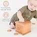 Wooden Coins for Montessori Object Permanence Coin Box - Chunky Wood Replacement Coin Set - Wooden Tokens for Counting - Montessori Toys for 1 Year Old - Infant Developmental Coin Drop Toys