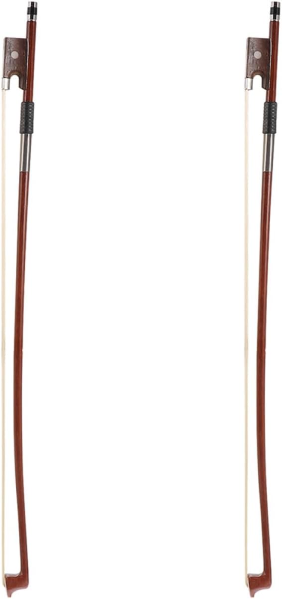 VOSAREA 3/4 Size Violin Bow - 2PCS Wooden Bow with Horse Hair Replacement for Students and - Ideal for Practice and Performance Durable and Easy to Use