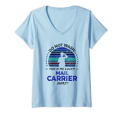 Mail Carrier Funny Postman Postwoman Postal Quote Graphic V-Neck T-Shirt
