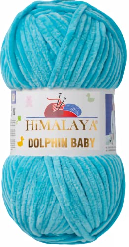 Strickfein Himalaya Dolphin Baby Wolle Garn Baumwolle Strickwolle zum Stricken häkeln (80315 Türkis)