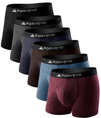FORVEVO Merino Boxershorts Herren, Atmungsaktive Merinowolle Unterwäsche für Männer, Weich Geruchshemmend, 6er Pack