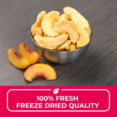 Nutristore Freeze Dried Peaches | 100% Natural, Healthy Fruit Snacks | Bulk #10 Can | Premium Quality & Crispy Fresh Taste | Emergency Survival Food Supply | 24 Servings | 25 Year Shelf Life #TOP2