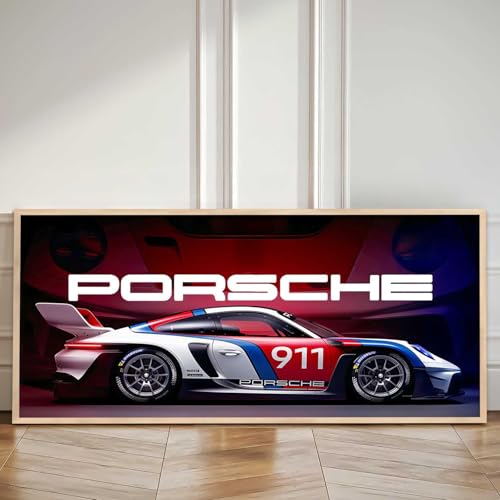 Image of walllane Big 911 Porsche Car Framed Posters Gift Items for Boys Room Wall Decoration Bedroom Living Room Office Studio Decor | Car Poster Frame for Wall Decor Set Of 1Size(13 x 25 inch)