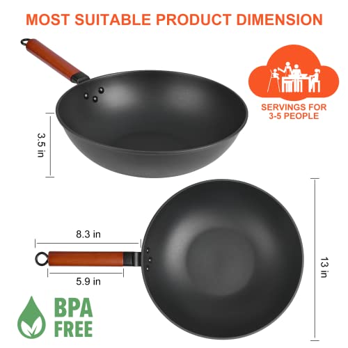 Wok-Pan-with-Lid-13-Nonstick-Wok-Carbon-Steel-Woks-Stir-Fry-Pans-Set-with-6-Cookwares-No-Chemical-Coated-Flat-Bottom-Chinese-wok-for-Electric-Induction-and-Gas-Stoves