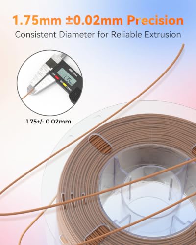 Image of VOXELAB HS PLA+ Filament 1.75mm, High Speed PLA Plus 3D Printer Filament, 1kg (2.2lbs) for Most FDM 3D Printers, Enhanced Toughness & Smooth Printing, Superior Layer Adhesion(Light Brown)