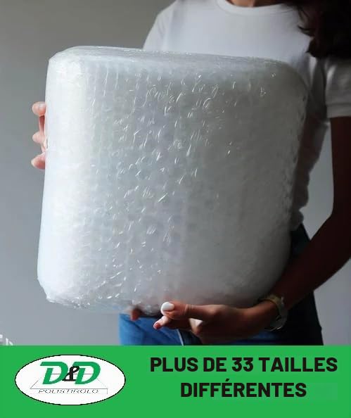D. & D. Polistirolo® - Film à bulles pour l'emballage et l'expédition - Fabriqué en Italie - Bulles d'air pour protéger, amortir et emballer les objets pendant le transport (H 150 cm x 100 m/l)