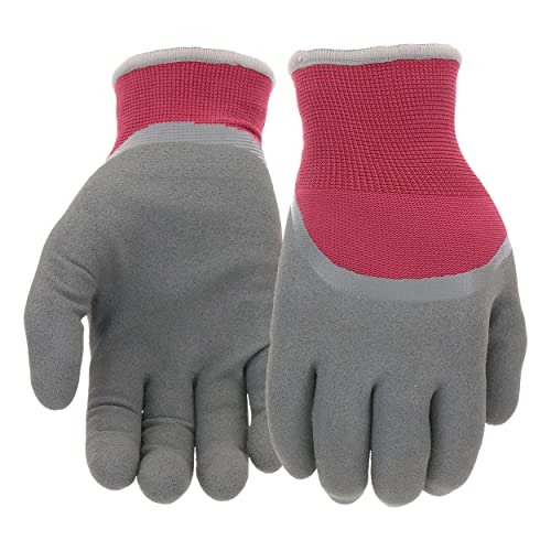 West Chester Women's Thermal Sandy Nitrile Dipped Winter Work Gloves, Acrylic Lined, Water Resistant, Abrasion Resistant, Cold Weather Protection, Red/Gray, Large (93066-Wml) #TOP6