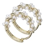 SUPVOX Pendientes de Aro de Perlas para Mujer y Niñas, Diseño Delicado en Forma de Enredadera, Joyería para Ocasiones Obsequios y Diarias