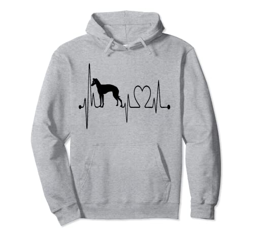 Galgo italiano latido del corazón EKG divertido I Love My Greyhound Sudadera con Capucha