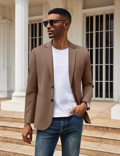 Image of COOFANDY Men's Casual Knit Blazer Two Button Lightweight Sport Coats Suit Jacket