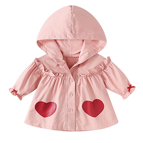 Children Kids Toddler Infant Baby Girls Long Sleeve Ruffled Print Rain Jacket Coat Outer Outwear Girls Lined Raincoat