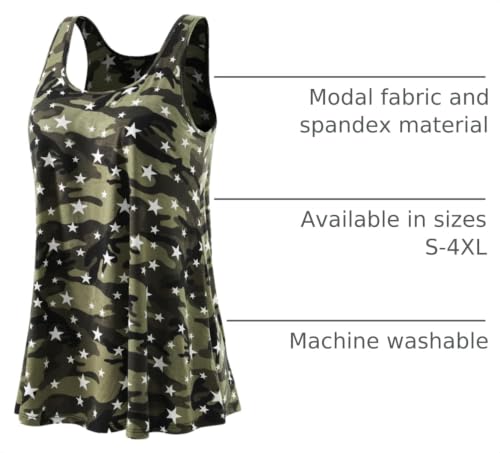 Image of Rosyline Tank Top for Women with Built in Bra Flowy Swing Undershirt Tank Tops S-4XL