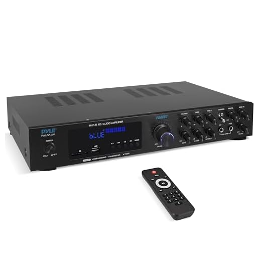 Pyle Wireless Bluetooth Audio Amplifier - 5 Channel Sound Stereo Amp for Home Speakers - Multi-Source 1/4” Audio/Microphone Input, MP3/USB/SD, AUX, FM Radio - FM Antenna, Remote Control - PDA8BU
