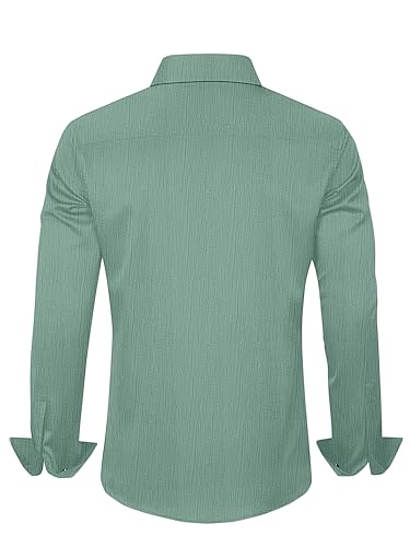 Image of Cotton Imported Popcorn Regular Fit, Shirt For Men Green