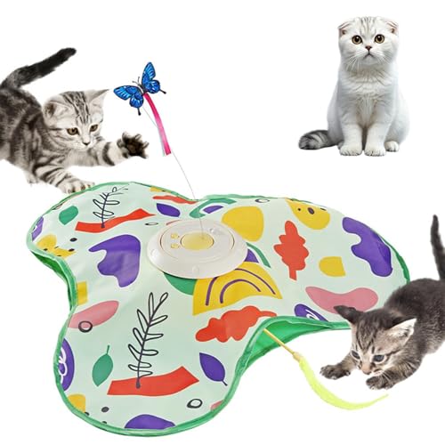 Lifetips スコティッシュフォールド スコ Scottish Fold 猫 おもちゃ 電動 自動 猫じゃらし 一人遊び 動く玩具 羽付き 充電式 3モード 知育玩具 赤外線感知 複数ペット対応 ストレス解消 狩猟本能刺激 運動不足解消 留守番安心 室