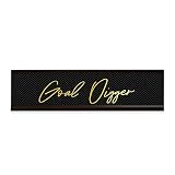 Motivational Goal Digger Desk Plate / 8' x 2' Goal Digger Nameplate With Black Holder/Faux Gold And Black Desk...