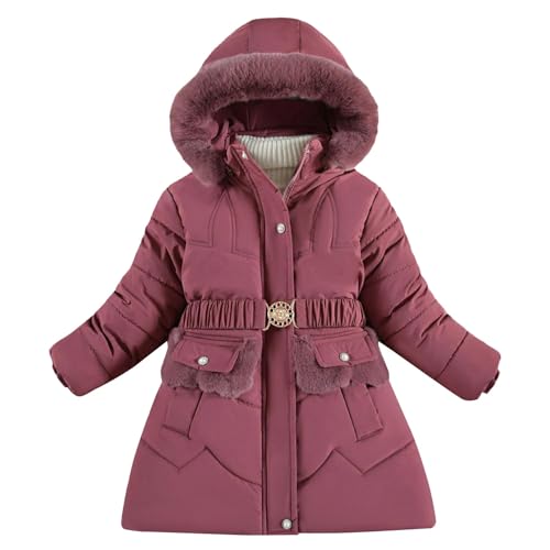 Abrigo Niñas Chaqueta Bebe Niña Cortavientos Niños con Capucha Cálido Cazadora Invierno Parka Manga Larga Plumifero Ligera Ropa Impermeable Anorak