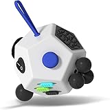 Fidget Dodecagon –12-Side Fidget Toys Cube Relieves Stress and Anxiety Anti Depression Focus Travel Toy Cube for Children and Adults Stocking Stuffers Gifts Idea (A2 White)